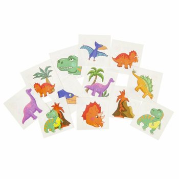 FUN TATTOOS - MODEL: DINOSAUR, Each pack 12x Tattoos (48 pcs.)