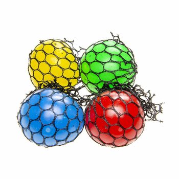 SQUISHY MESH BALL - Diameter: 5 cm - NEON COLOR MIX IN DISPLAY (24 pcs)