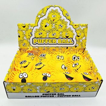 PUFFER BALL WITH EMOTION FACE - 10CM - IN DISPLAY (12pcs.)