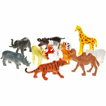 12-Piece Wild Animal Toy Figures Pack (12 pcs)