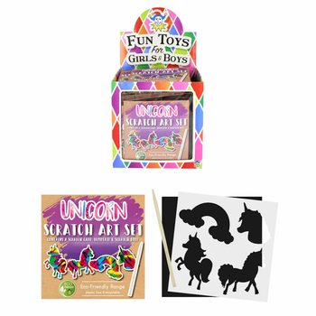 ECO FRIENDLY - MAGICAL COLORING SCRATCH PAPER - UNICORN / UNICORN IN DISPLAY (108 pcs.)