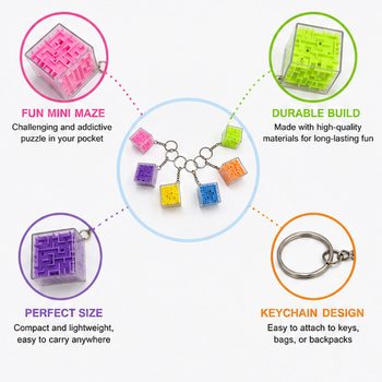Cube Maze Game Keychain (48 pcs.)