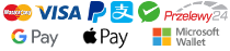 Credit Card, PayPal, Google Pay, Apple Pay, Microsoft Wallet