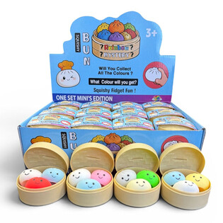 RAGE - Squishy MINI’S EDITION Bun Dumplings SMALL (5.3 x 5.3 x 4.1 Cm) Viral 2026 Fidget Toy (24 pcs.)