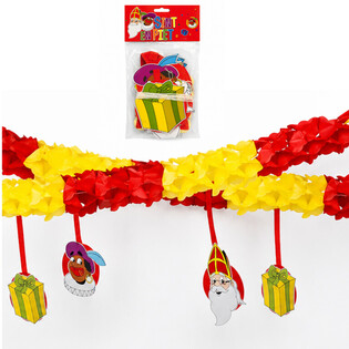 Sinterklaas and Piet Garland with Pendants - 4 m (6 pcs)