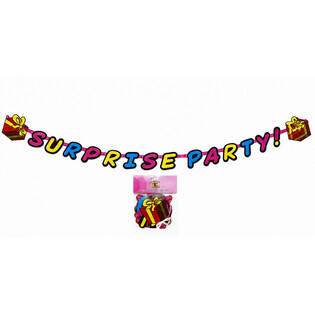 SURPRISE PARTY LETTER BANNER - LENGTH: 180 CM (6 pcs)