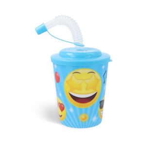 Drink Cup / Slush Cup with Straw - Smiley (12 pcs)