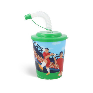 Drink Tumbler / Slush Cup with Straw &ndash; Footballers (12 pcs)