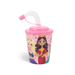 DRINKING CUP / ICE CREAM CUP WITH STRAW – PRINCESS (12 pcs)