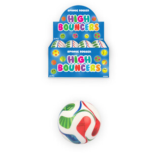 HIGH BOUNCE FOOTBALL BOUNCY BALL - IN DISPLAY (24 pcs)
