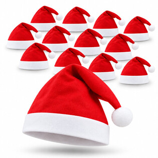 STANDARD SANTA HATS - XMAS CAP (12 pcs)
